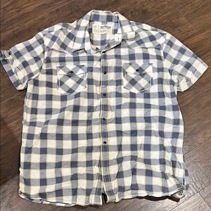Urban Pipeline Blue and Cream Plaid Men's Shirt